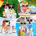 Paw Print Dog Bandanas 50 Pack, Bulk Triangle Pet Kerchiefs and Costume Bibs for Dogs and Cats, Grooming Finishes, Parties and Photo Outfits