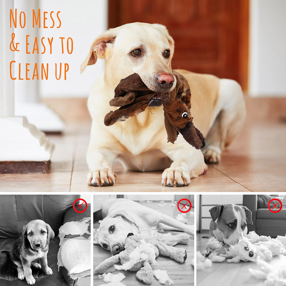 Stuffless Dog Toy Bundle, 5-Piece Squeaky Animal Plush Set with Cotton Rope, Machine Washable Toys for Supervised Fetch and Interactive Play