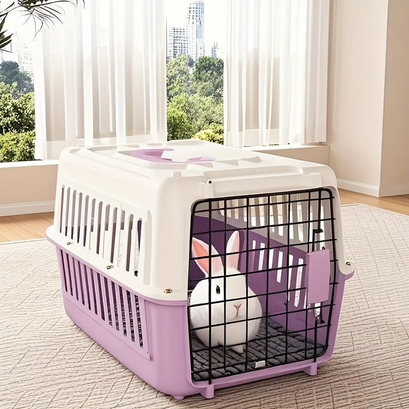 Pet Travel Crate for Cats and Small Dogs, Portable Ventilated Carrier Box with Easy Assembly, Green Pink or Blue and XL Options