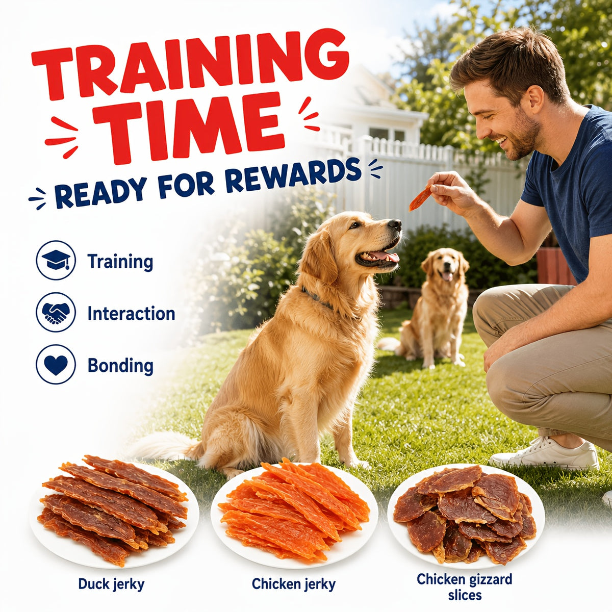 Egg Yolk Dog Treats with Duck Roll 150g or Chicken Thin Slice 110g Options, Chewy Snacks for Supervised Training Rewards and Everyday Treat Time