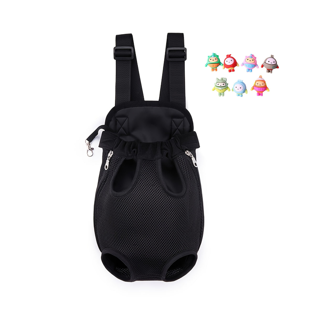 Dog Backpack Carrier with Padded Shoulder Straps for Small and Medium Dogs, Adjustable Zipper Travel Bag for Hiking and Everyday Outings