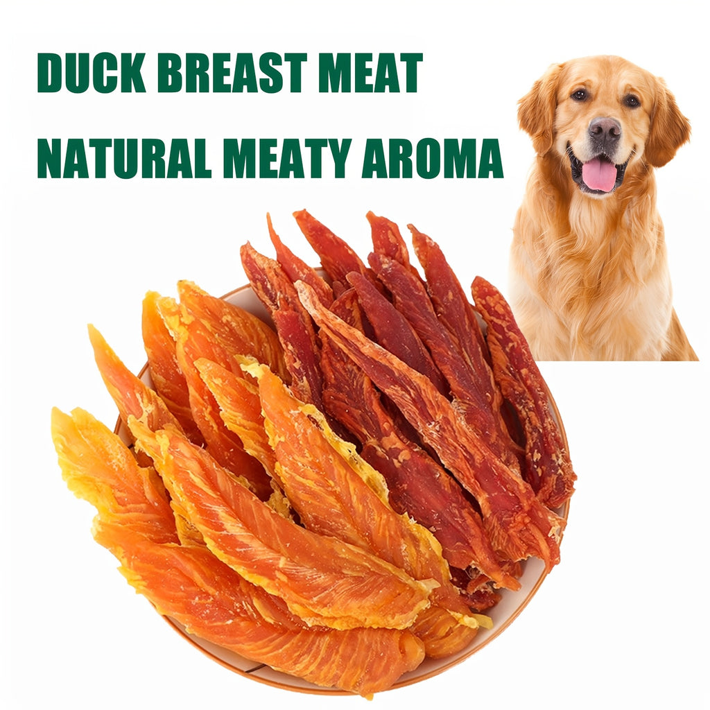 Chicken and Duck Jerky Dog Treats Mixed Pack, Air-Dried Breast Meat Strips for Supervised Training Rewards and Everyday Snack Time