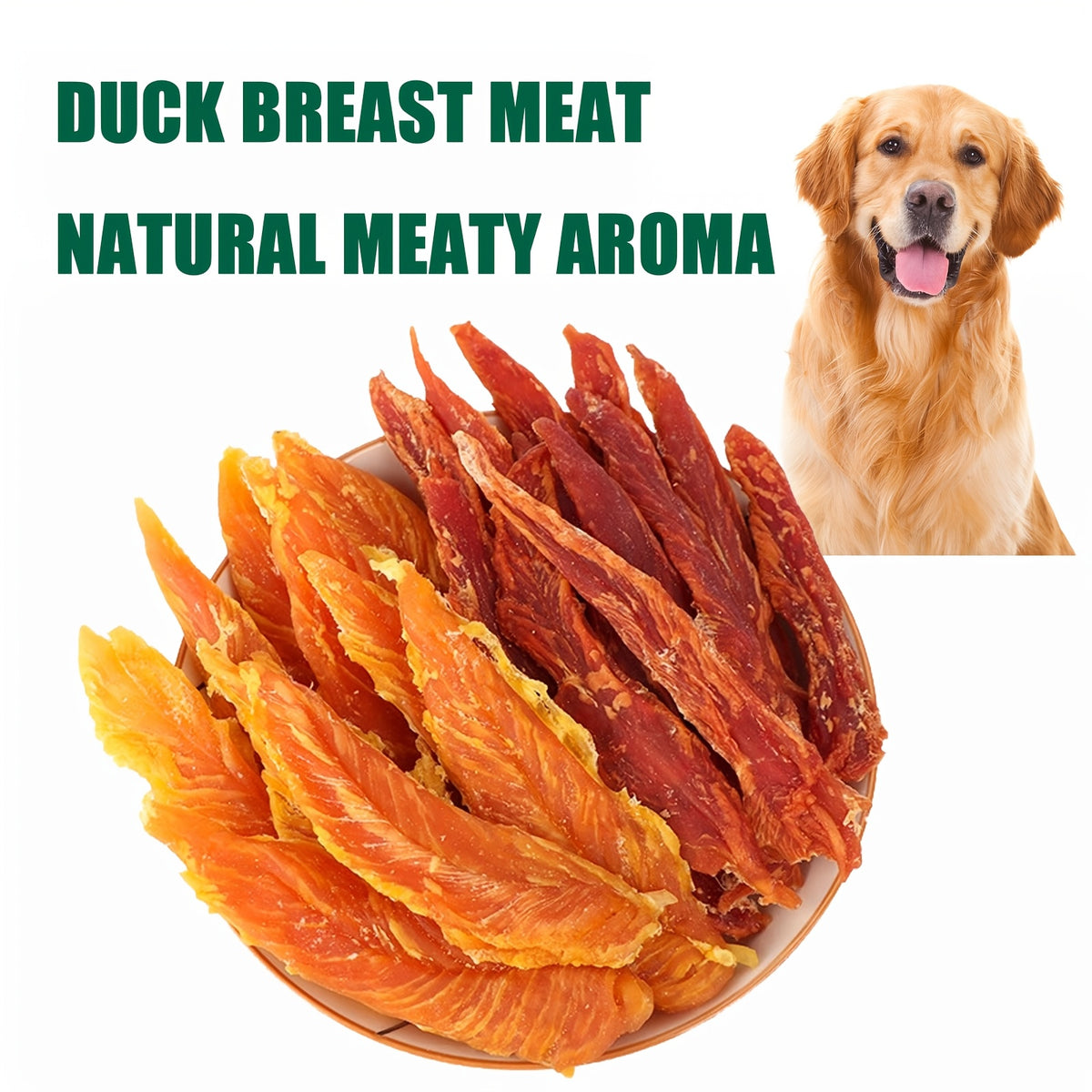 Chicken and Duck Jerky Dog Treats Mixed Pack, Air-Dried Breast Meat Strips for Supervised Training Rewards and Everyday Snack Time