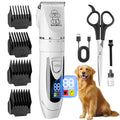 Adjustable Dog Hair Trimmer, Rechargeable Cordless Low-Noise Pet Grooming Clippers with Guide Comb Options for Dogs and Cats, Three Package Choices