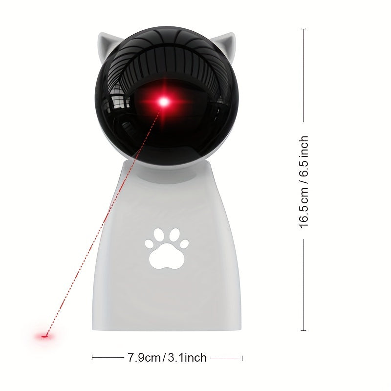 Automatic Laser Cat Toy with Hanging or Tabletop Placement, USB Rechargeable 3-Speed Interactive Pointer with Adjustable Head for Supervised Indoor Play