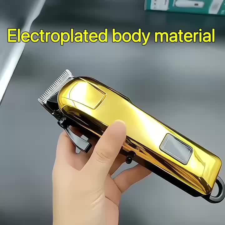 Cordless Pet Hair Clippers with 4 Guide Combs, Rechargeable Low-Noise Dog and Cat Grooming Trimmer with Ergonomic Grip in Golden or Pink