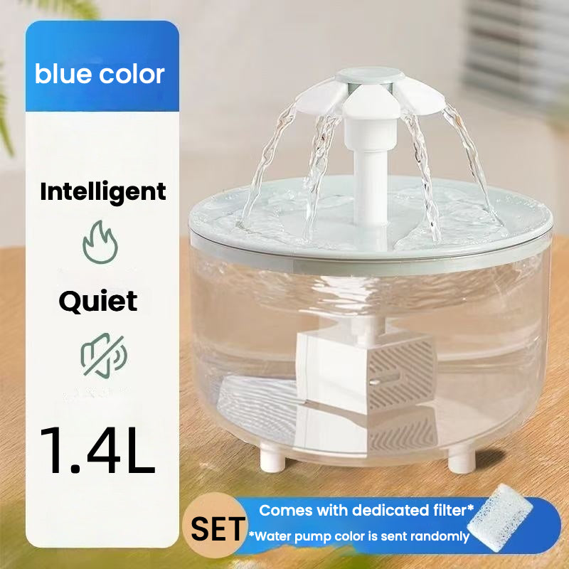 Cat Water Fountain 48oz with Triple Filtration, Quiet USB Powered Pet Drinking Dispenser for Cats and Small Dogs, Transparent or White