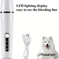Dog Nail Grinder with Status Display, Rechargeable Low-Noise Electric Pet Nail File with LED Light and 3 Grinding Ports for Dogs and Cats