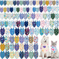 Hawaiian Dog Bandanas 100-Pack, Washable Adjustable Pet Scarves for Beach Outings, Luau Parties, Summer Photos and Dog Grooming Finishes