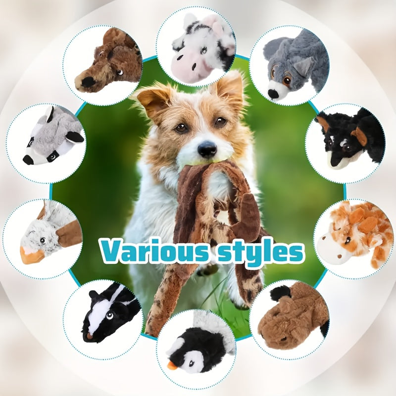 Animal-Shaped Squeaky Dog Toys 10 Pack, Plush Pet Toy Set for Supervised Gentle Chewing and Interactive Indoor Play, Christmas or Everyday Options