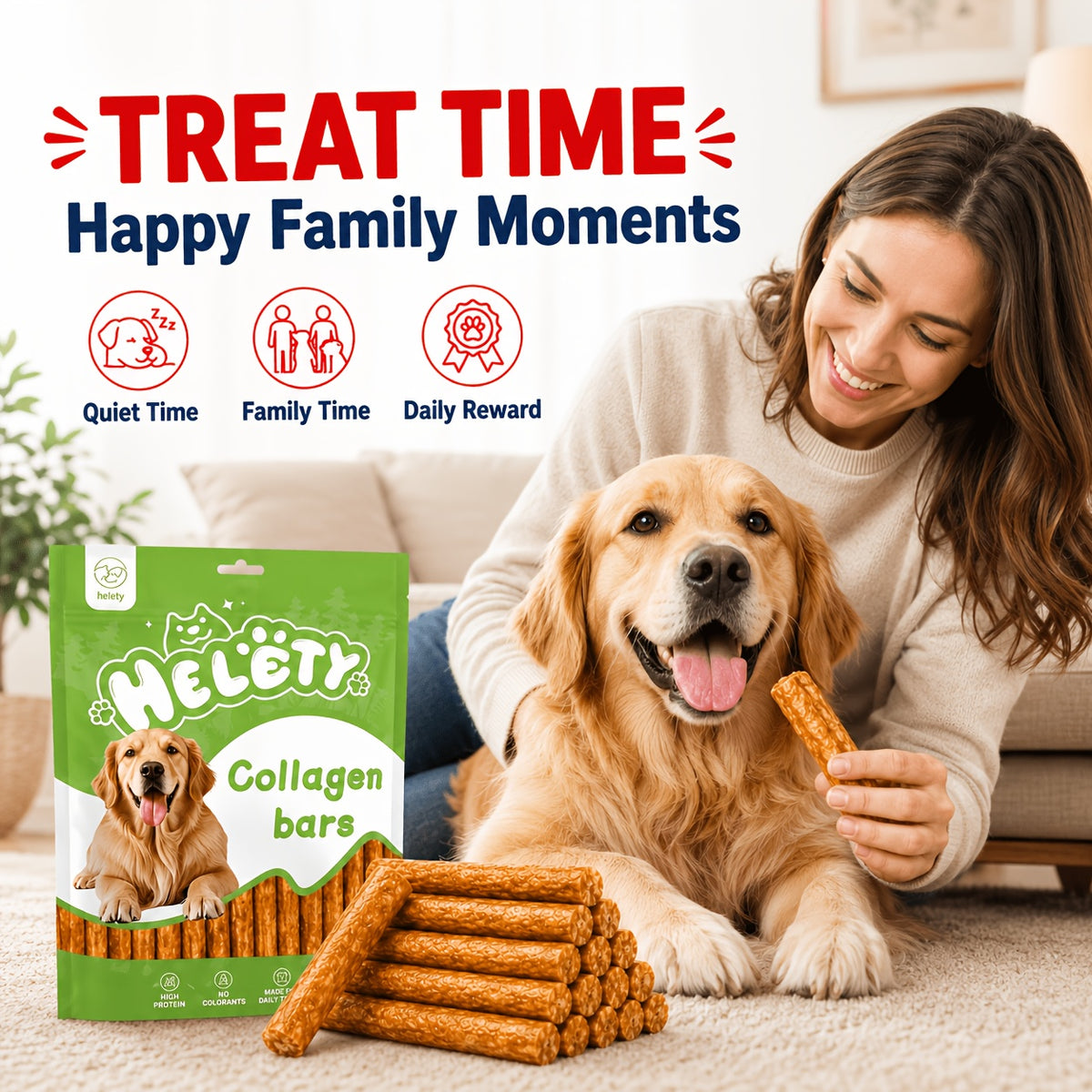 Collagen Dog Chew Sticks, Chicken-Flavored Chew Treats for Medium and Large Dogs, 5-Piece and Multi-Pack Options for Supervised Chewing