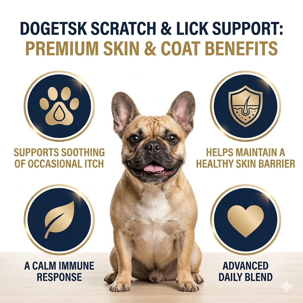 Dog Skin Comfort Soft Chews, Chicken Flavor 200 Count Chewable Supplement with Scratch and Lick Support Labeling for Daily Canine Care