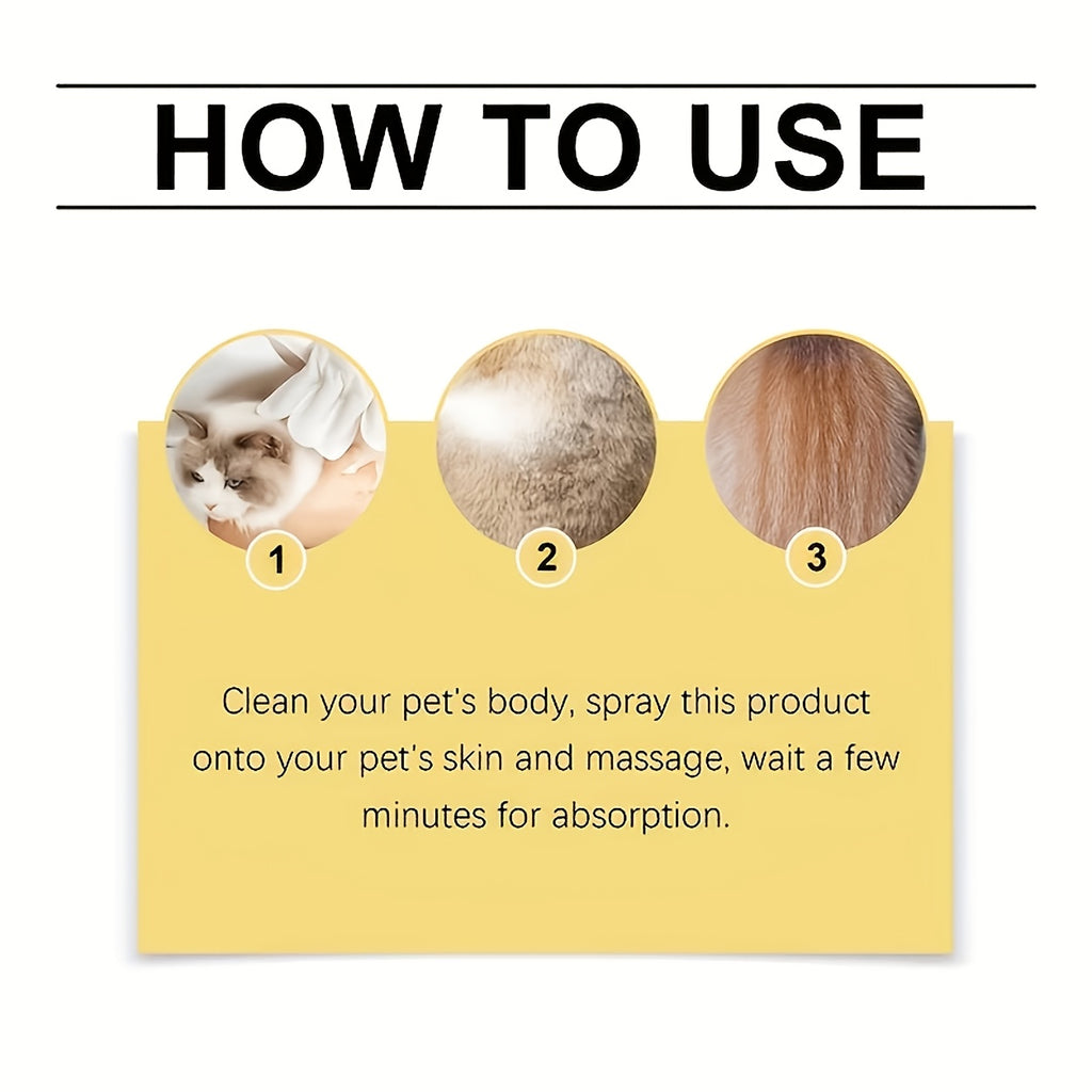 Pet Skin Care Spray for Dogs and Cats, 100ml Fresh Scent Grooming Mist for At-Home Skin and Coat Care Routines and Pet Parent Essentials
