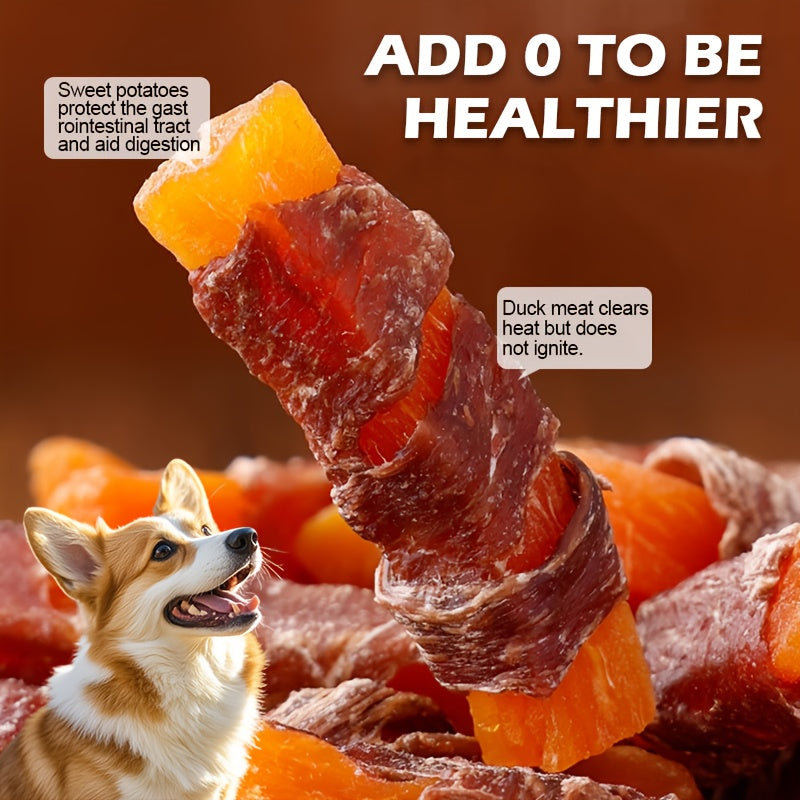 Duck Wrapped Sweet Potato Dog Treats, 5.29 oz Chewy Dog Chew Sticks for Daily Training Rewards and Snack Time for Small, Medium and Large Dogs