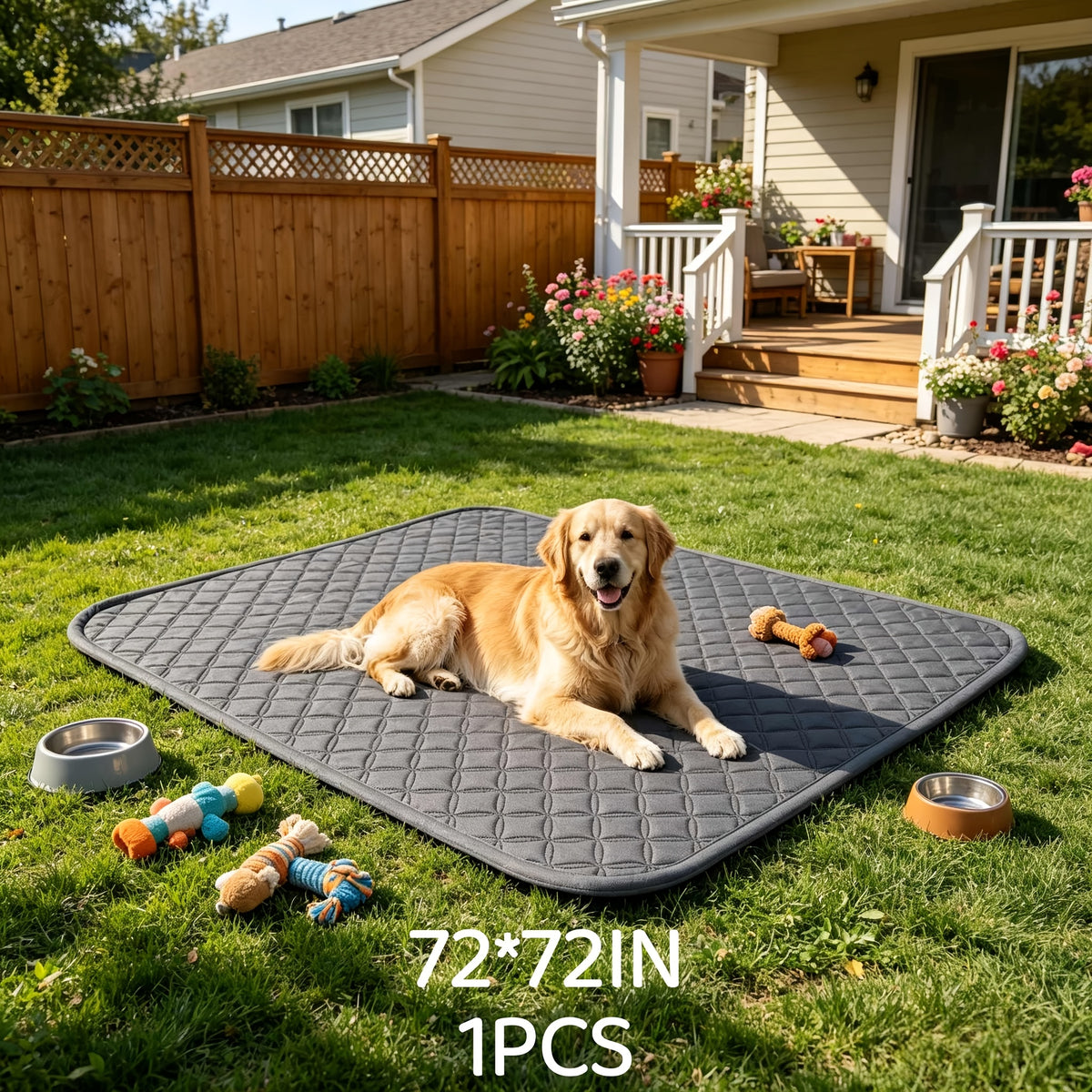 Washable Pet Pee Pads in 18 x 24 to 72 x 72 Inch Sizes, Reusable Non-Slip Absorbent Dog Training Mats with Size-Specific One or Two Pack Options