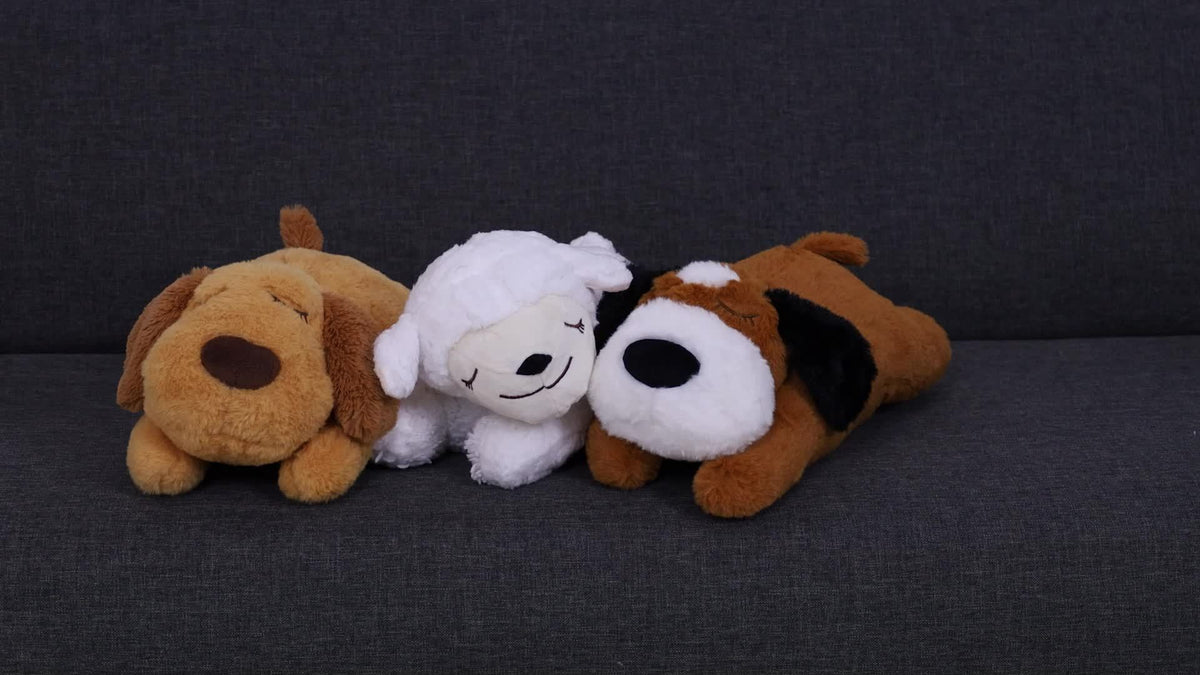 Heartbeat Puppy Toy, Soft Plush Cuddle Companion for Dogs and Kittens, Dog, Cat and Bear Styles with Single or Two-Piece Options, Batteries Not Included