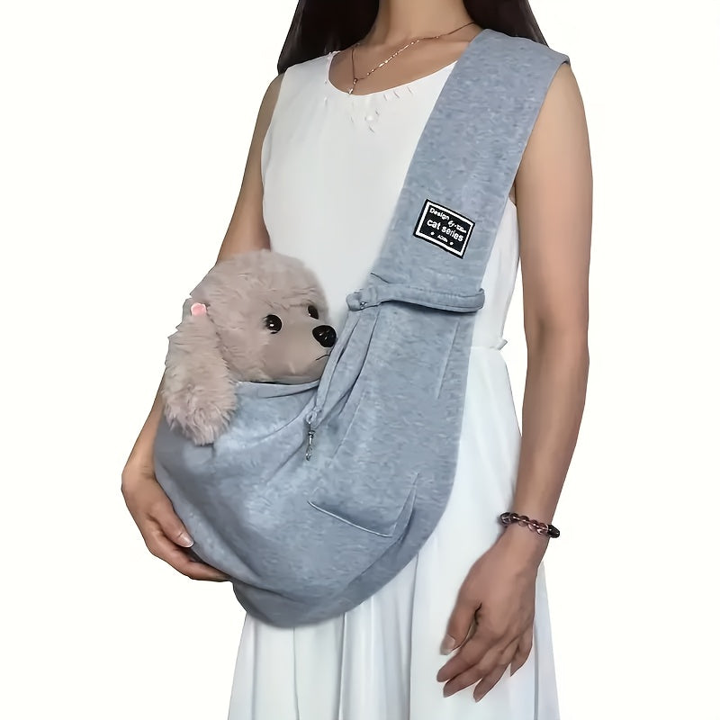 Small Pet Sling Carrier, Foldable Hammock-Style Shoulder Bag for Cats and Small Dogs, Portable Outdoor Carrying Pouch for Everyday Outings
