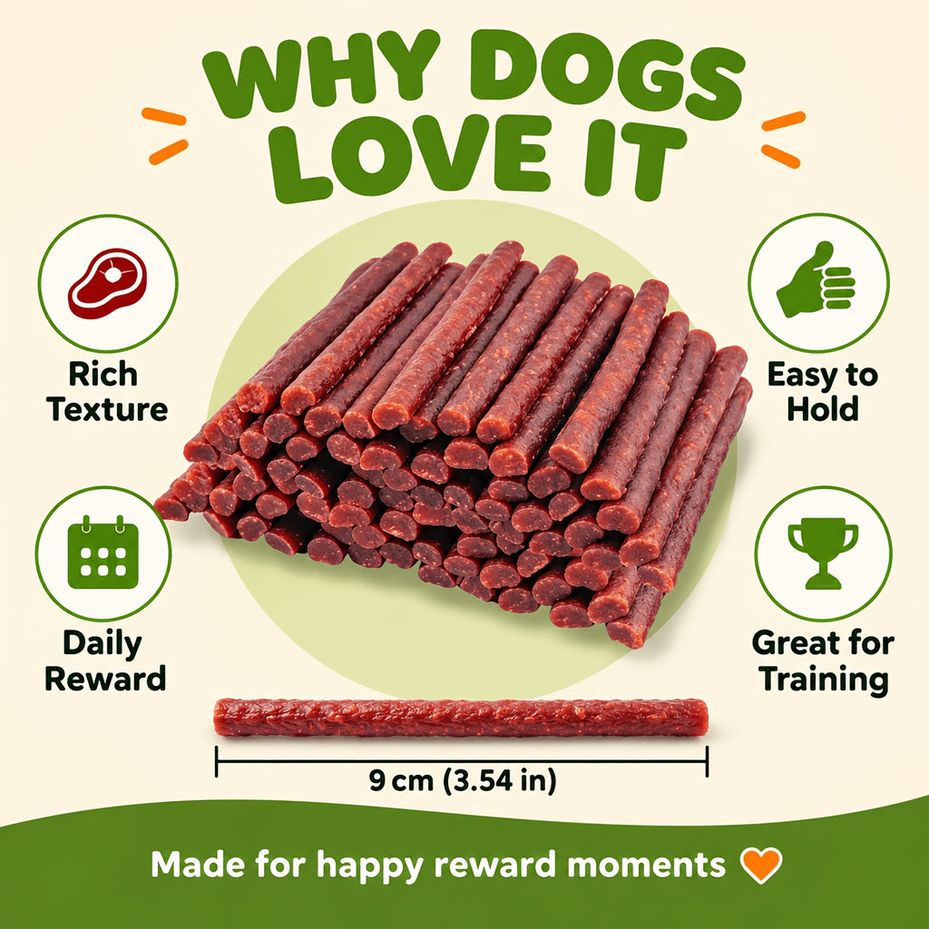 Beef Strip Dog Treats with 80g Beef or 80g Chicken + 80g Air-Dried Beef Options for Supervised Snack Time, Everyday Training Rewards and Travel Treat Breaks