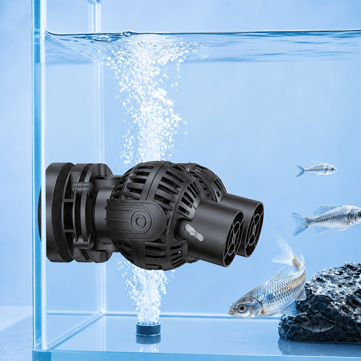 Aquarium Wave Maker with Dual 180° Adjustable Heads, Magnetic Mount Circulation Powerhead for 55–125 Gallon Freshwater and Saltwater Reef Tanks