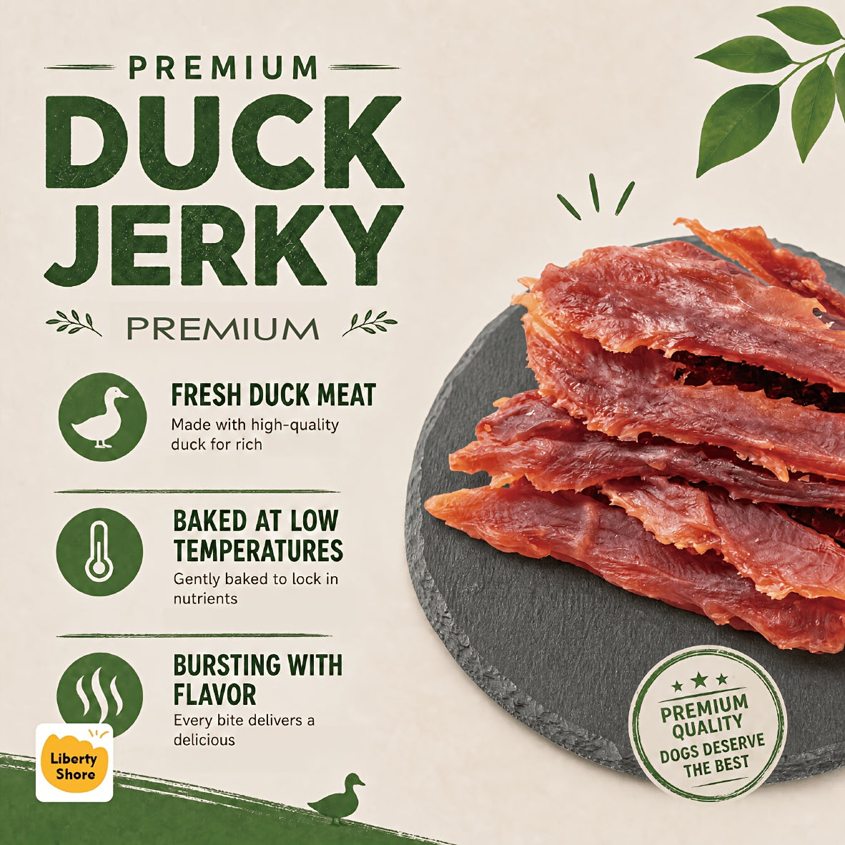 Duck Jerky Strips for Dogs, Dehydrated Duck Meat Treats in 200g, 300g and 900g Options for Supervised Training Rewards and Everyday Snack Time
