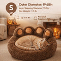 Bear Paw Dog Bed with Plush Raised Sides, Soft Cozy Cat Sleeping Cushion for Indoor Naps, Five Color Options and Six Sizes