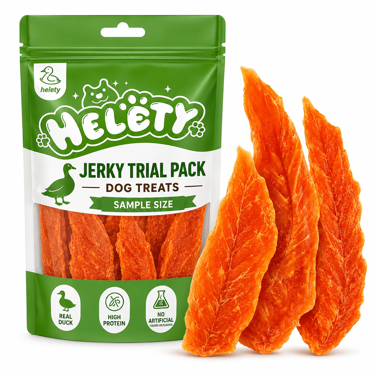 Dog Jerky Snack Selection with Chicken, Duck Meat and Trial Pack Options for Supervised Training Rewards, Everyday Treat Breaks and Dog Lover Gift Baskets