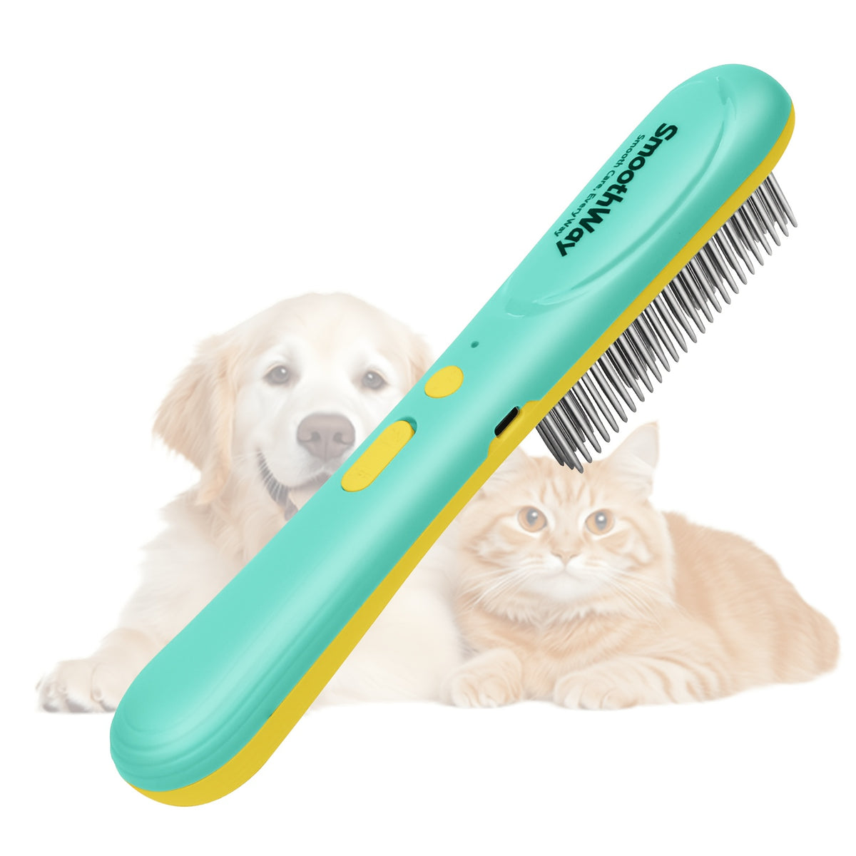 Flea Comb for Dogs and Cats, 3-Row Stainless Steel Teeth with Anti-Static Design, Detangling Grooming Tool for Poodles, Shih Tzus and Long-Haired Pets