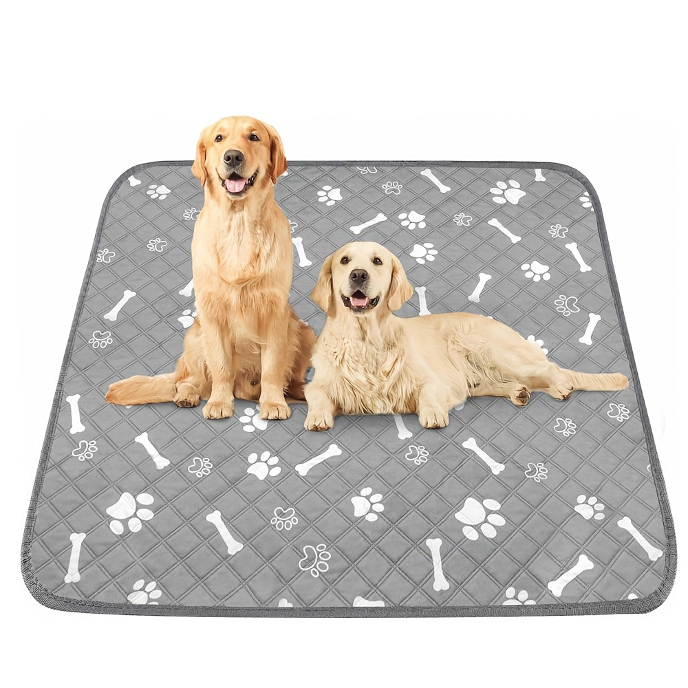 Extra Large Washable Dog Pee Pad 48 x 65 Inches, 1 Pack Reusable Non-Slip Puppy Potty Training and Whelping Mat in Blue or Grey for Home Use