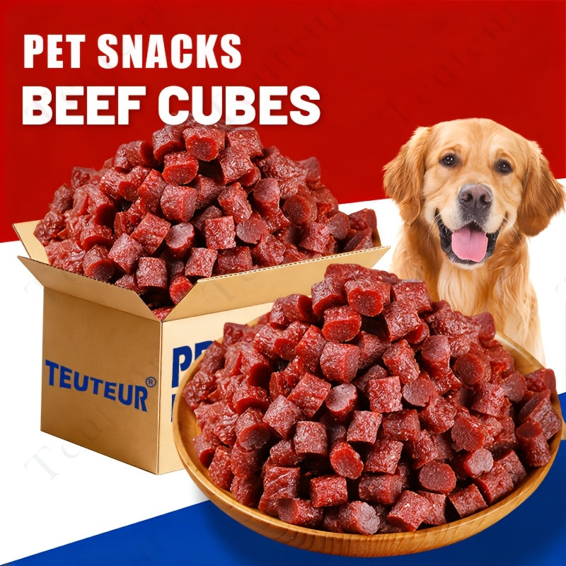 Beef Cube Dog Training Treats, 155g Chewy Meat Reward Bites for Supervised Practice, Everyday Snack Breaks and Dog Lover Gift Baskets