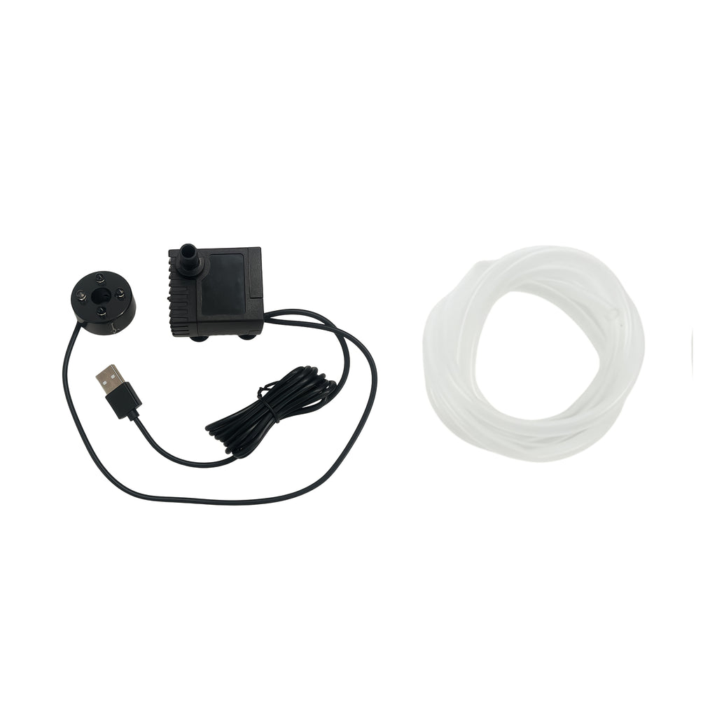 USB Aquarium Water Pump with Light and 39.37-Inch Clear Hose, Submersible Fish Tank Pump for Water Changes and Indoor Fountain Setups