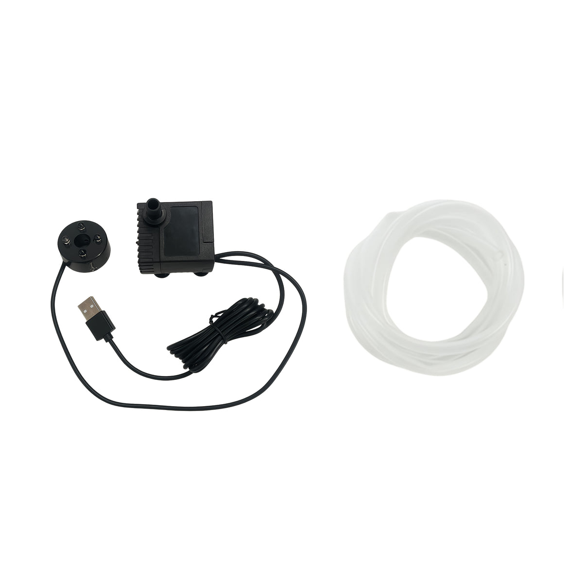 USB Aquarium Water Pump with Light and 39.37-Inch Clear Hose, Submersible Fish Tank Pump for Water Changes and Indoor Fountain Setups