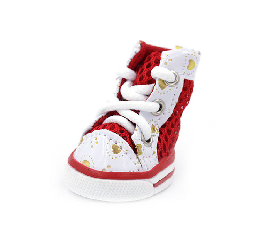 Dog Shoes for Small Dogs, Breathable Mesh Lace-Up Pet Sneakers for Chihuahua and Toy Poodle, Casual Paw Covers in Four Colors, XS-XL