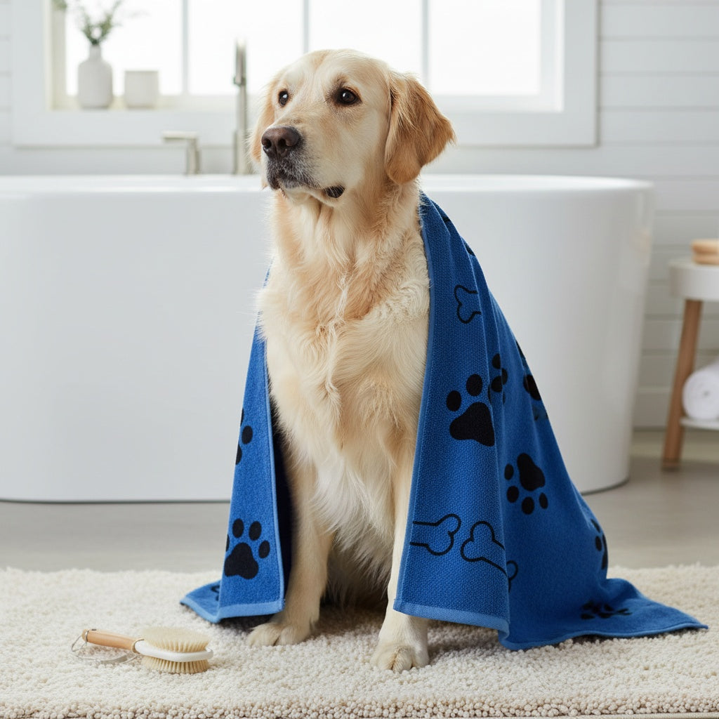 Microfiber Pet Towels 3-Pack, Soft Absorbent Quick-Drying Medium Bath Towels for Dog and Cat Grooming, Post-Bath Drying and Everyday Paw Cleanup
