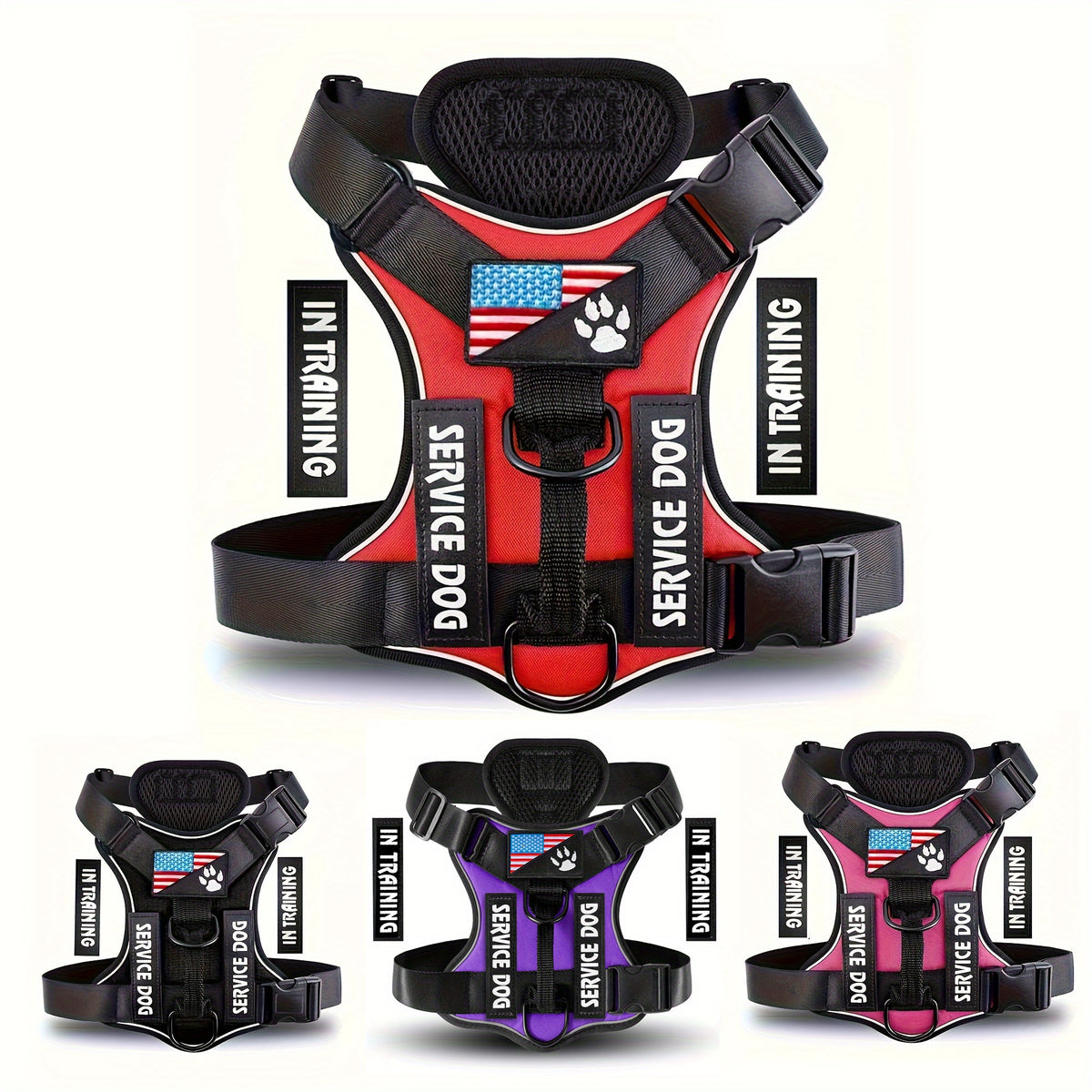 Dog Harness with Soft Control Handle, Adjustable Reflective Walking Vest for Daily Walks and Training, Five Color Choices in S to XL Sizes