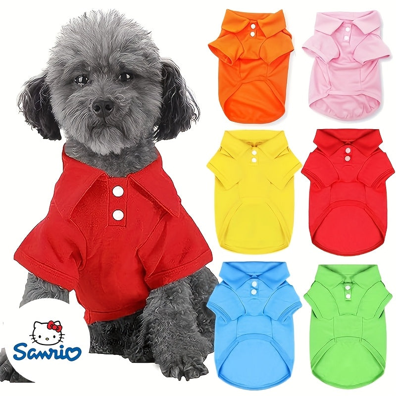 Collared Dog Shirts 6 Pack, Breathable Polo T-Shirts for Small and Medium Dogs and Cats, XS to XL Pet Clothing for Daily Outfits and Photos