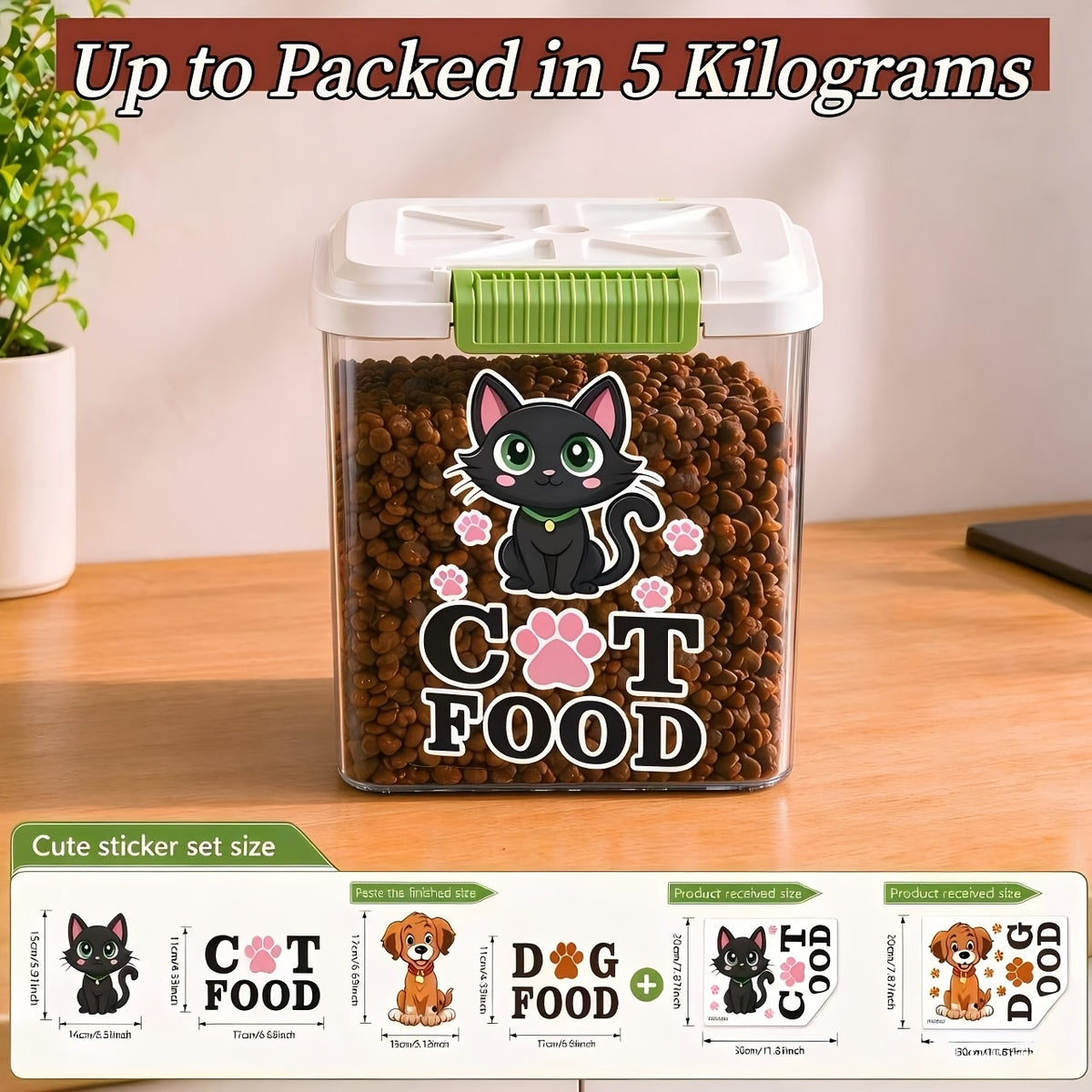 Pet Food Storage Bin with Locking Lid and Scoop, Airtight Dry Dog and Cat Food Container in 6.6 to 55.12 lb Options for Kitchen Pantry Organization