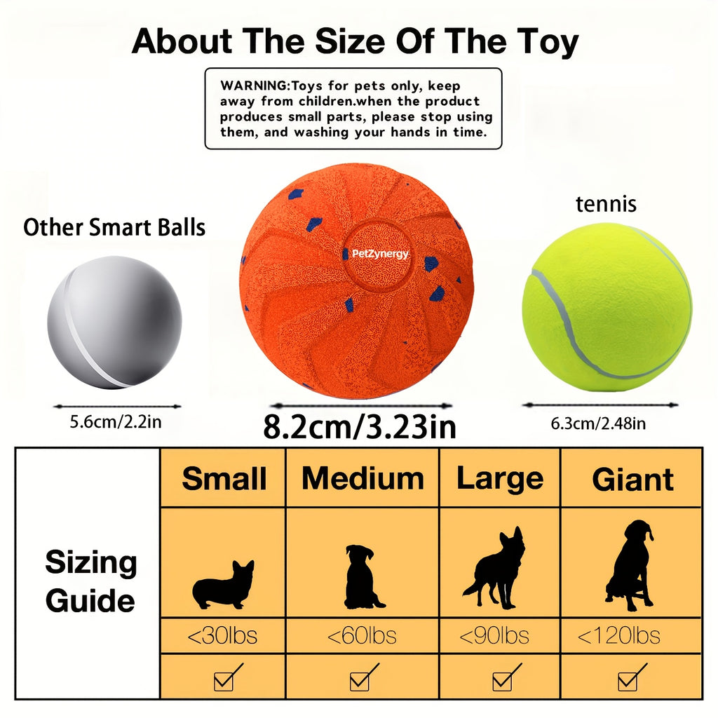 Interactive Dog Ball with Automatic Bouncing and Rotation, E-TPU Moving Chase Toy with Sleep Mode for Medium and Large Dogs