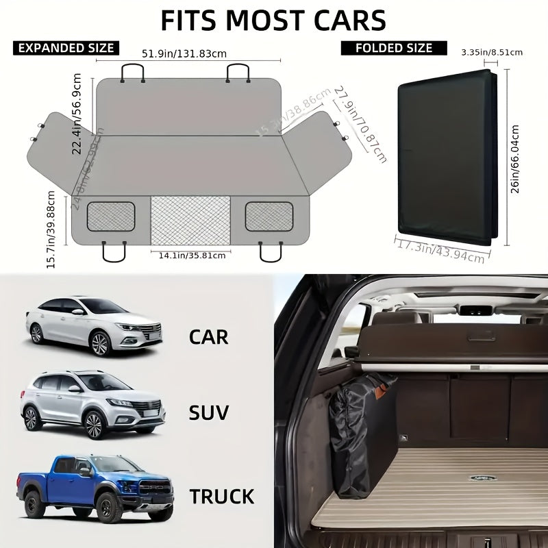 Dog Car Seat Protector with Hard Bottom, Scratch-Resistant Back Seat Extender in Black for Pet Travel in Cars, SUVs and Trucks