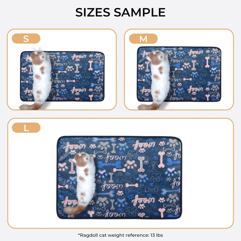 Coral Fleece Pet Blankets 3-Pack for Dogs and Cats, Soft Double-Sided Throws for Sofa, Crate and Bed, Three Size Options for Home and Travel