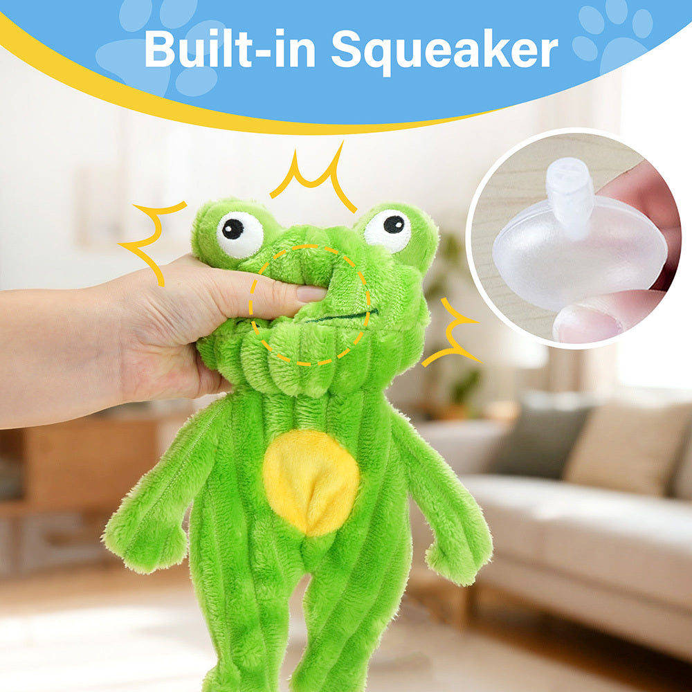 No Stuffing Squeaky Dog Toys 5 Pack, Soft Plush Fabric Toy Set for Small, Medium and Large Dogs, Interactive Supervised Play, Style B