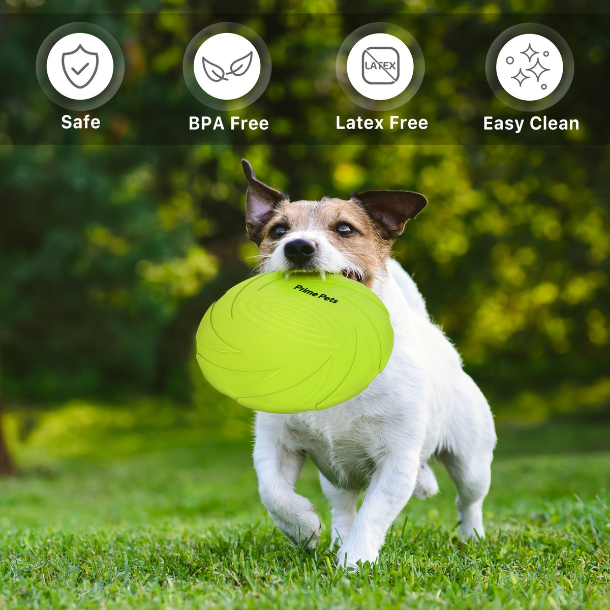 Dog Flying Disc 2 Pack, 7 Inch Natural Rubber Floating Fetch Toys in Green and Orange for Supervised Outdoor Retrieval, Pool and Beach Play