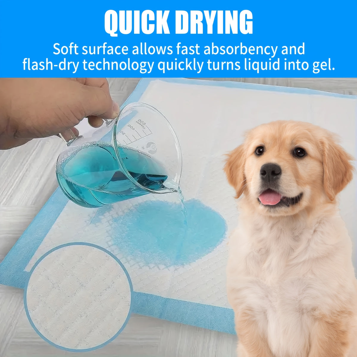 Dog Pee Pads with Seven-Layer Absorption, 23.6 x 23.6 Inch Puppy Potty Training Pads with Odor Reduction and Leak Resistance, 300 or 400 Count
