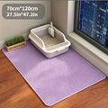 Extra Large Cat Litter Mat 47.2 x 27.5 Inches, Double-Layer Honeycomb Litter Catcher with Non-Slip Design for Indoor Cleanup, Purple Black or Grey
