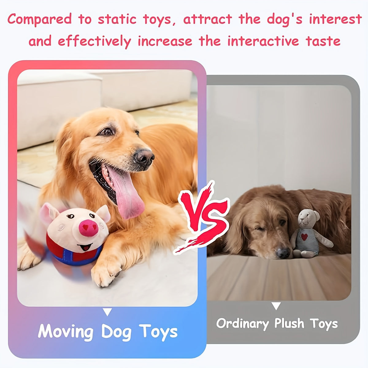 Bouncing Dog Toy with Recording and Music Modes, Rechargeable Jumping Pet Ball in Rabbit, Hamster, Puppy and Pig Styles for Supervised Play