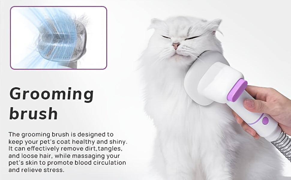 Dog Hair Vacuum Grooming Kit with Clippers, 2.5L Dust Cup, 4 Grooming Tools and 3–24mm Guide Combs for At-Home Brushing and Coat Trimming