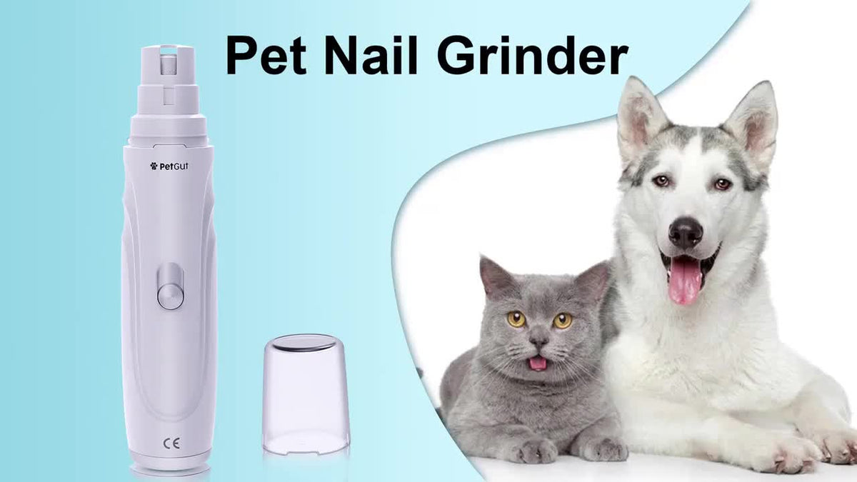 Electric Dog Nail Grinder and Trimmer, Lightweight White 2-Speed Pet Nail File with 5000 and 7500 RPM Settings for Puppy and Dog Paw Grooming