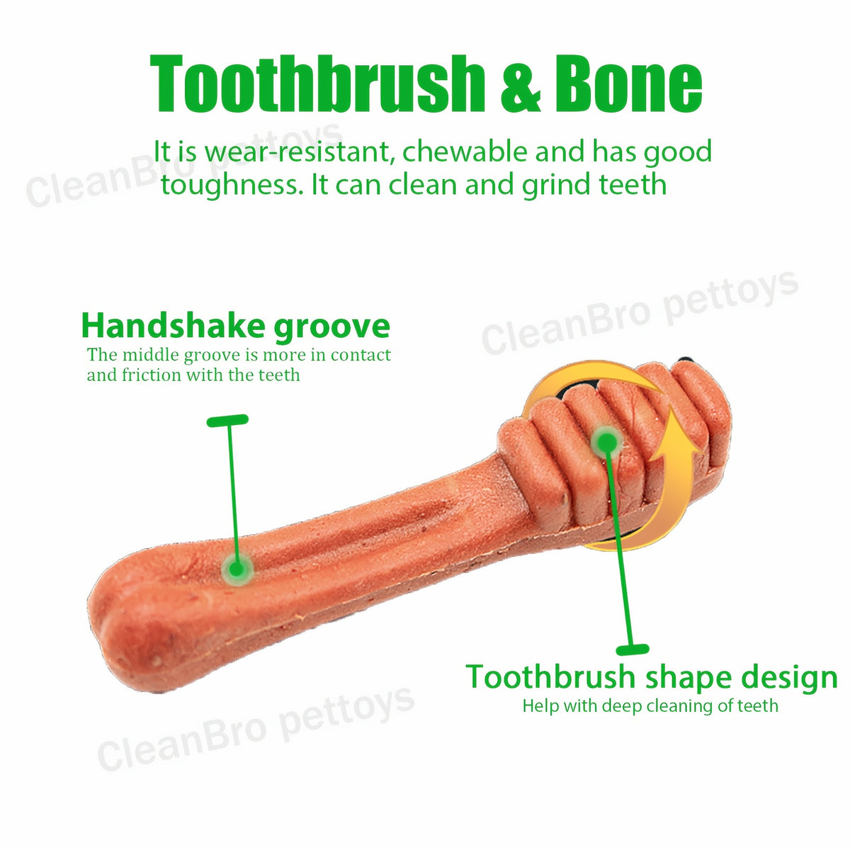 Dog Dental Chews Mint-Flavored Toothbrush Sticks for Medium Dogs 25-50 lbs, Textured Oral Care Treats in 6 or 10 Count Packs