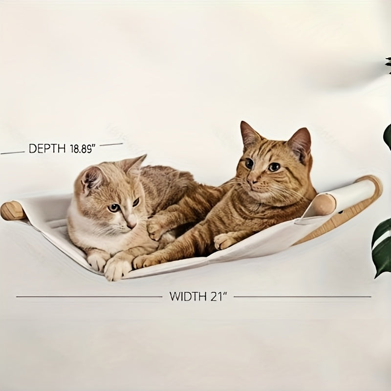 Cat Climbing Steps and Hammock Options for Indoor Cats, Two-Step Platform or Cat Hammock Style for Home Climbing, Perching and Lounging Areas