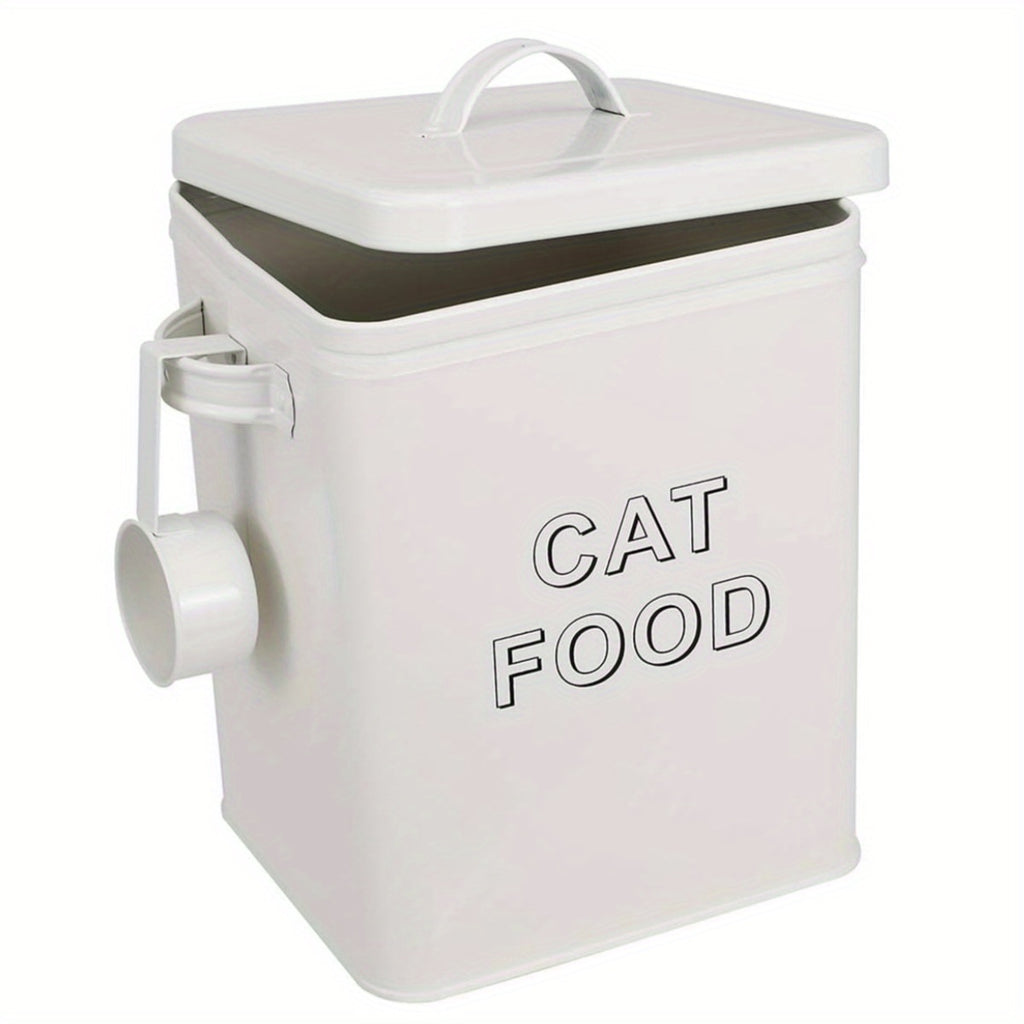 Pet Food Storage Canister Set, Airtight Carbon Steel Containers with Lids and Measuring Scoop for Dog and Cat Dry Food, Treats and Pantry Organization