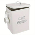 Pet Food Storage Canister Set, Airtight Carbon Steel Containers with Lids and Measuring Scoop for Dog and Cat Dry Food, Treats and Pantry Organization
